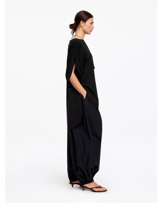 ARKET Black Fine-Knit Sculptural Top