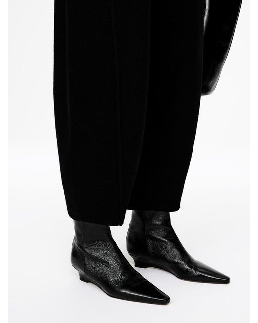 ARKET Black Wedge Ankle Boots