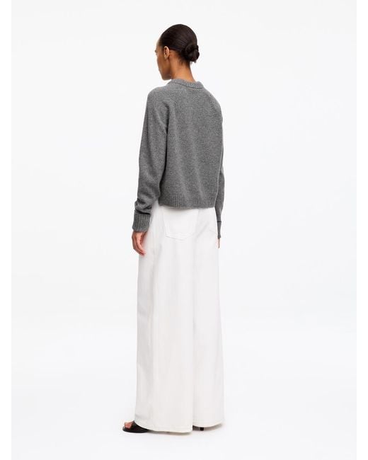 ARKET Gray Folded Sleeve Wool Jumper