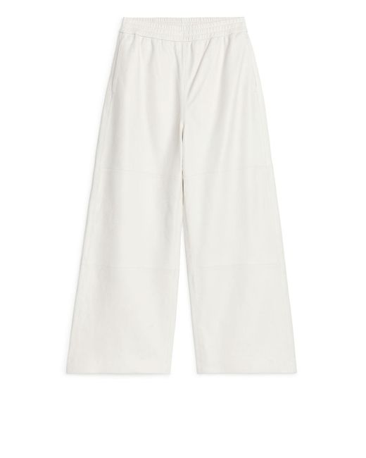 ARKET White Flared Leather Trousers