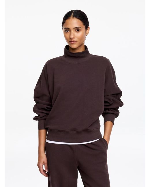 ARKET Red Mock-Neck Terry Sweatshirt