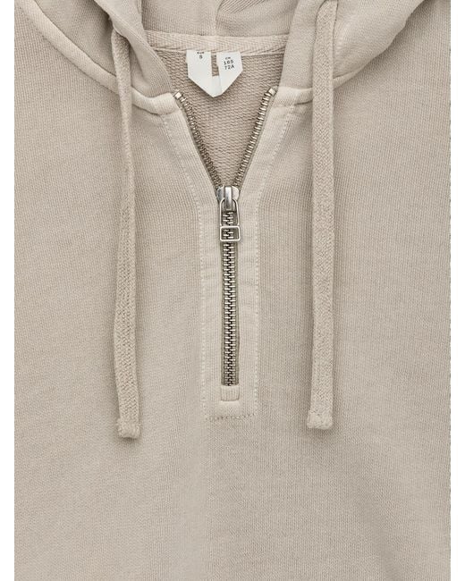 ARKET Natural Half-Zip Cotton Hoodie