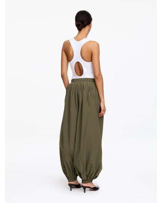 ARKET Green Balloon Cotton Trousers