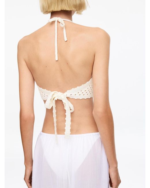 ARKET White Crochet Halterneck Top