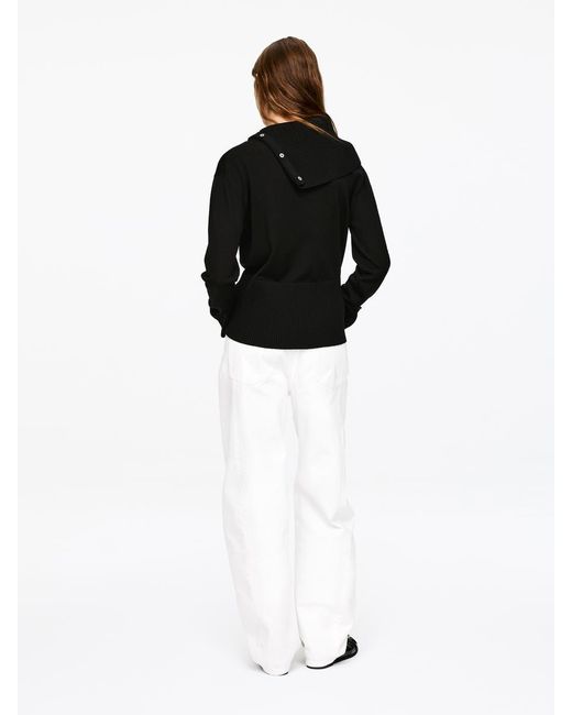 ARKET Black Twisted Wool Cardigan
