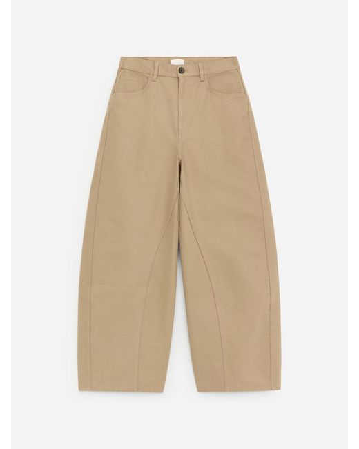 ARKET Natural Barrel Cotton Trousers