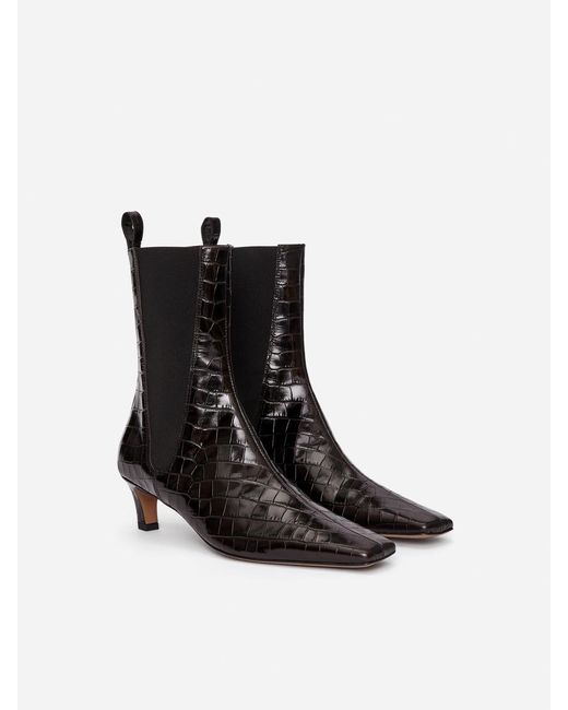 ARKET Black Square-Toe Ankle Boots