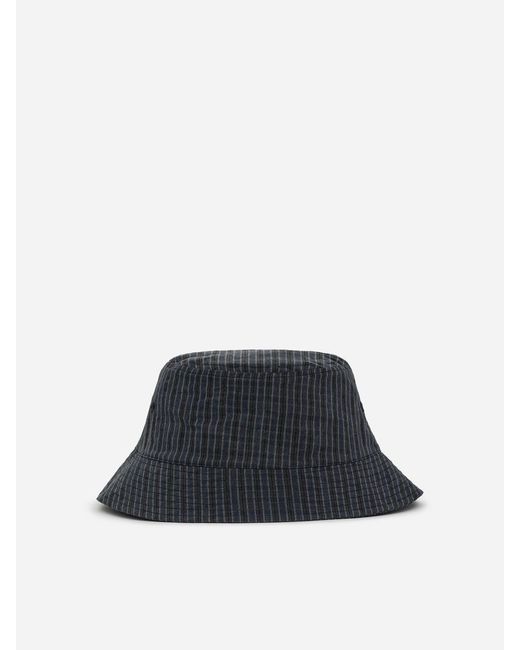 ARKET Blue Checkered Bucket Hat for men