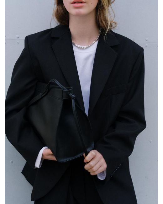 ARKET Black Hopsack Wool Blazer