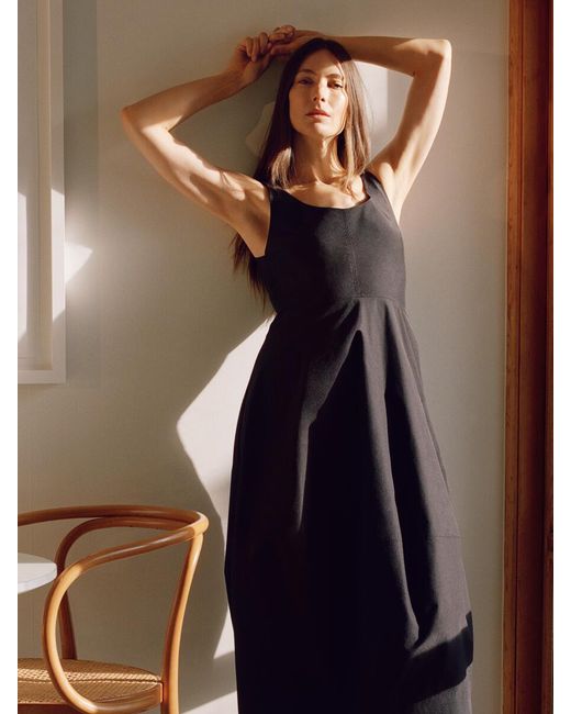 ARKET Black Cocoon Taffeta Dress
