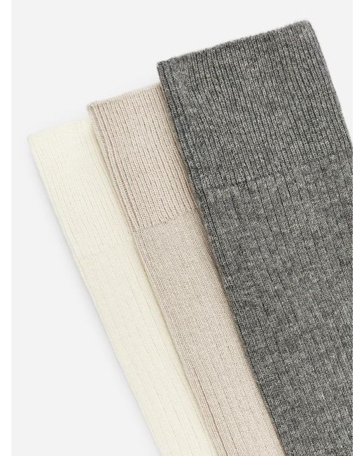 ARKET White Supima Cotton Rib Socks Set Of 3 Pairs for men