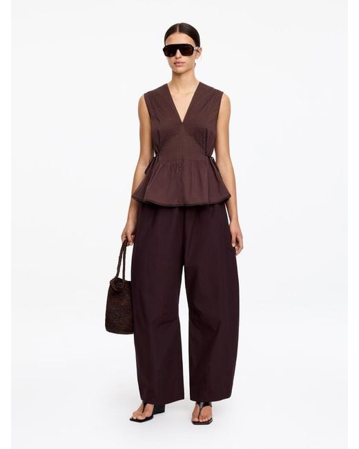 ARKET Brown Pintuck Top