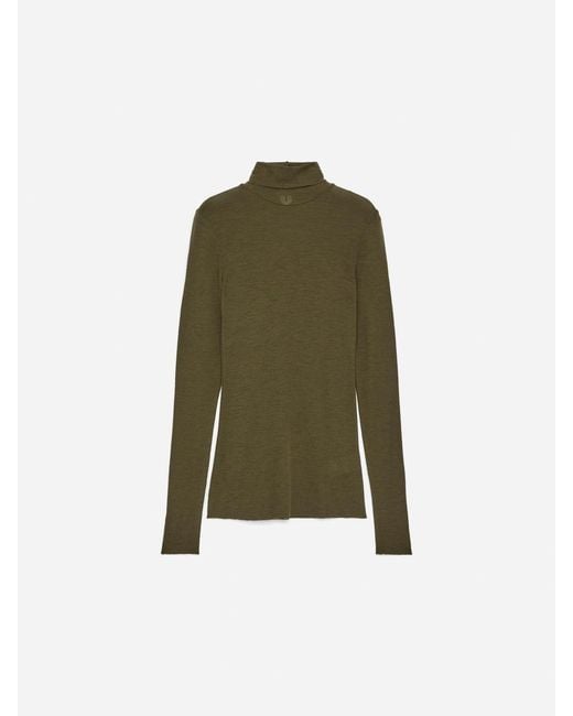 ARKET Green Roll-Neck Wool Top