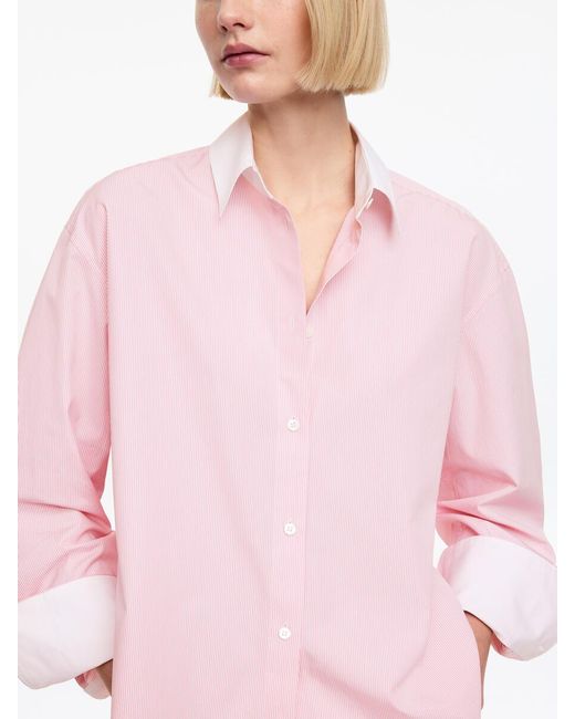 ARKET Pink Relaxed-Fit Poplin Shirt