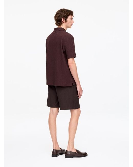 ARKET Red Cotton Linen Polo Shirt for men
