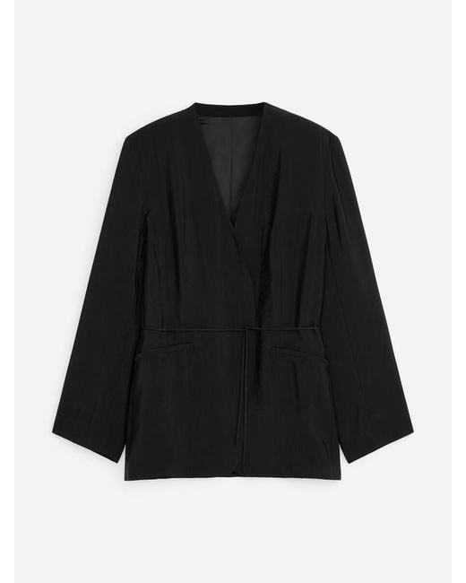 ARKET Black Wrap Blazer