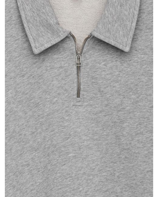 ARKET Gray Half-Zip Terry Top