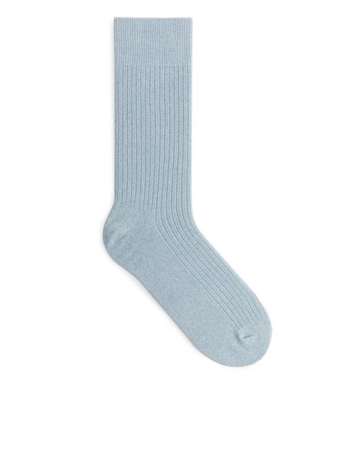 ARKET Blue Supima Cotton Rib Socks for men