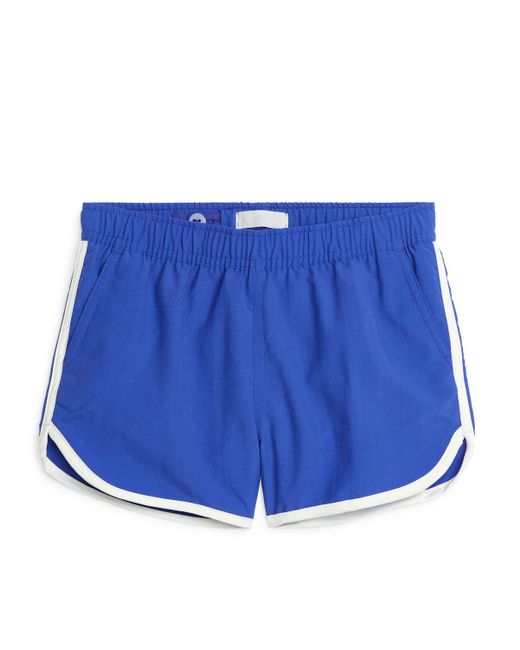 ARKET Blue Contrast Binding Swimshorts for men
