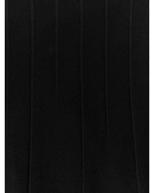ARKET Black Rib-Knitted Skirt