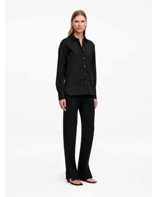 ARKET Black Slim Stretch Cotton Shirt