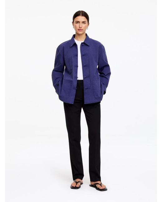 ARKET Blue Knot-Button Overshirt