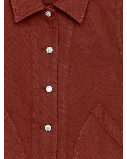 ARKET Red Garment-Dyed Denim Overshirt