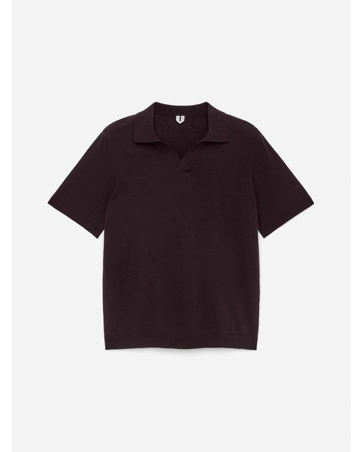 ARKET Red Cotton Linen Polo Shirt for men
