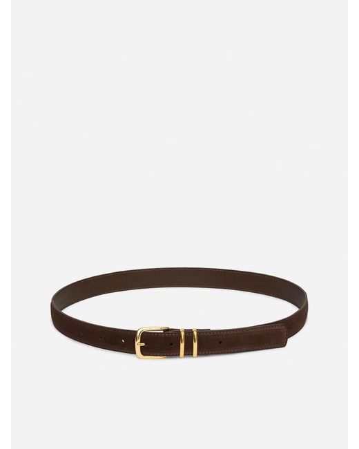 ARKET White Split Suede Belt