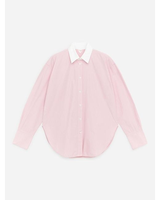 ARKET Pink Relaxed-Fit Poplin Shirt