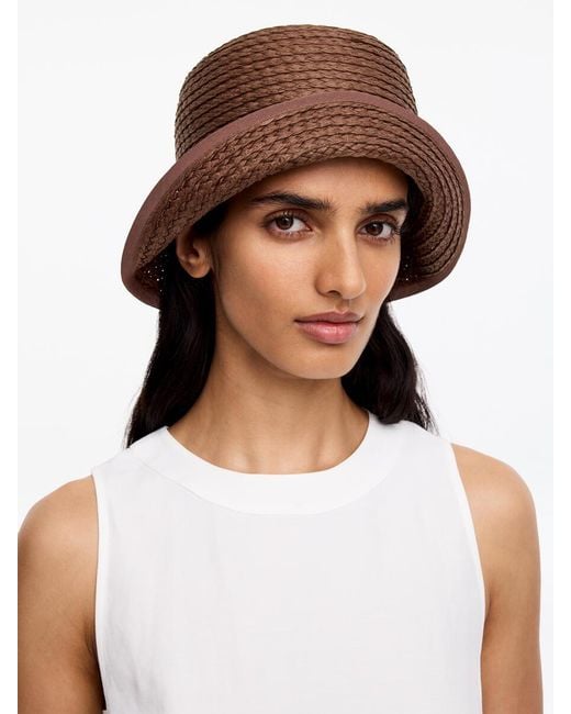 ARKET White Folded-Brim Straw Hat