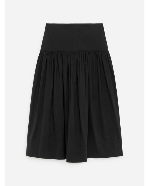 ARKET Black A-Line Midi Skirt