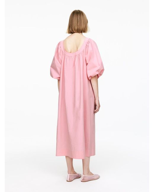 ARKET Pink Kleid Mit Ballonärmeln