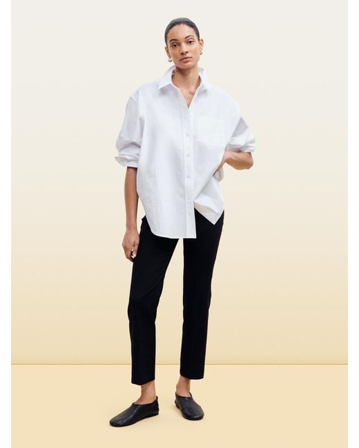 ARKET Black Linen-Cotton Kick-Flare Trousers