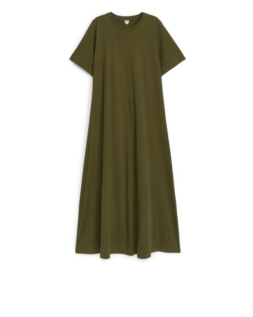ARKET Green Wide T-shirt Dress