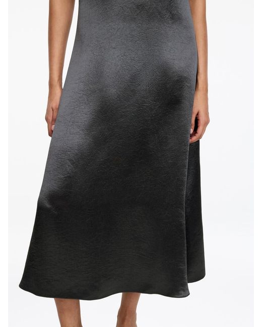ARKET White Crushed Satin Midi Dress