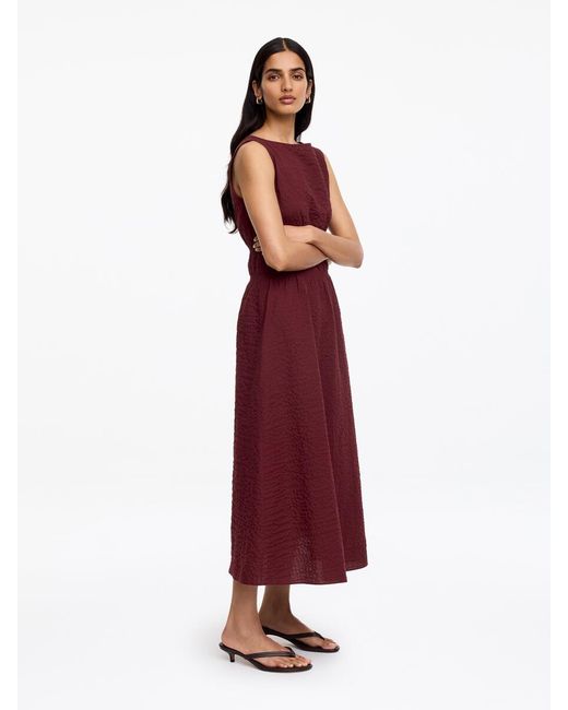 ARKET Red Seersucker Dress