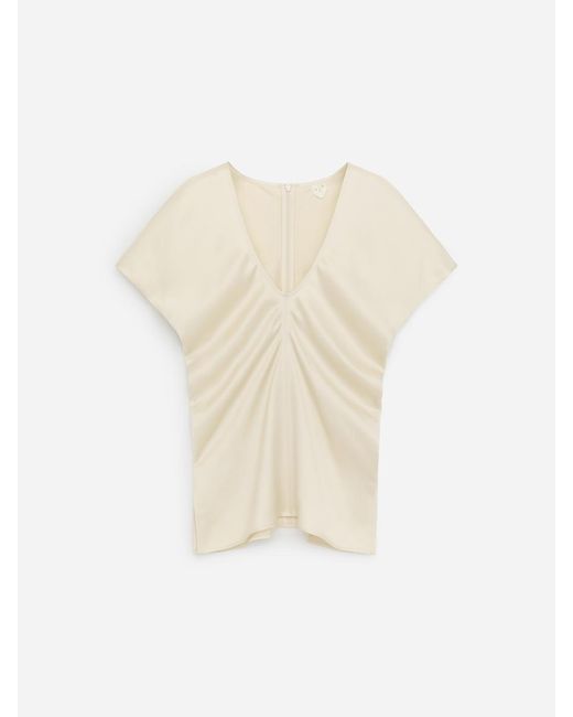 ARKET Natural Draped Satin Top