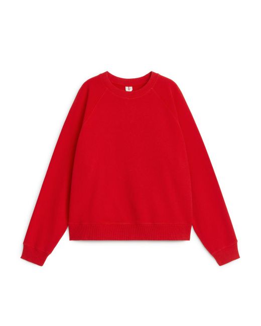 ARKET Red Soft French Terry Sweatshirt