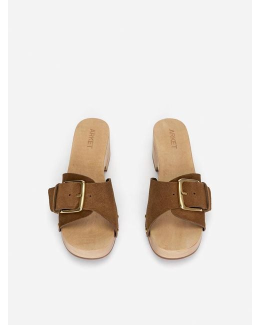 ARKET Natural Suede Clogs