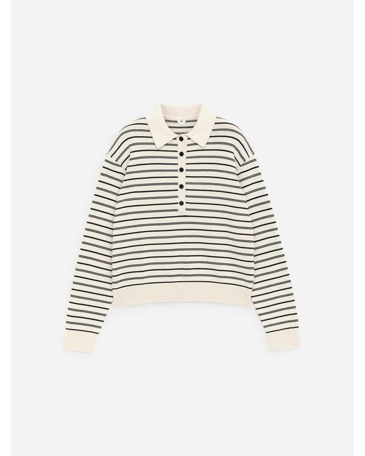 ARKET White Knitted Polo Shirt