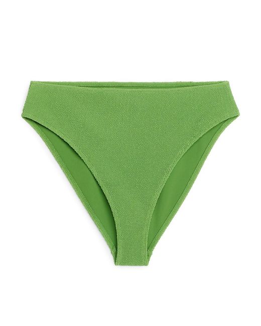 ARKET Green Crinkle-Bikinihose Mit Mittelhohem Bund