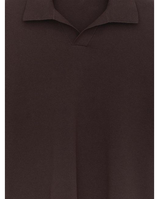 ARKET Brown Cotton Silk Blend Polo Shirt for men