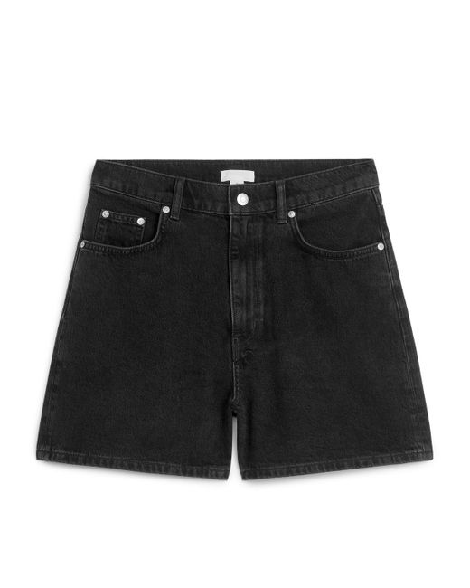 ARKET Black Denim Shorts