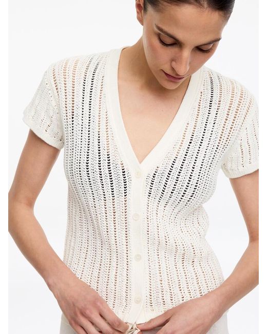 ARKET White Crochet Cardigan