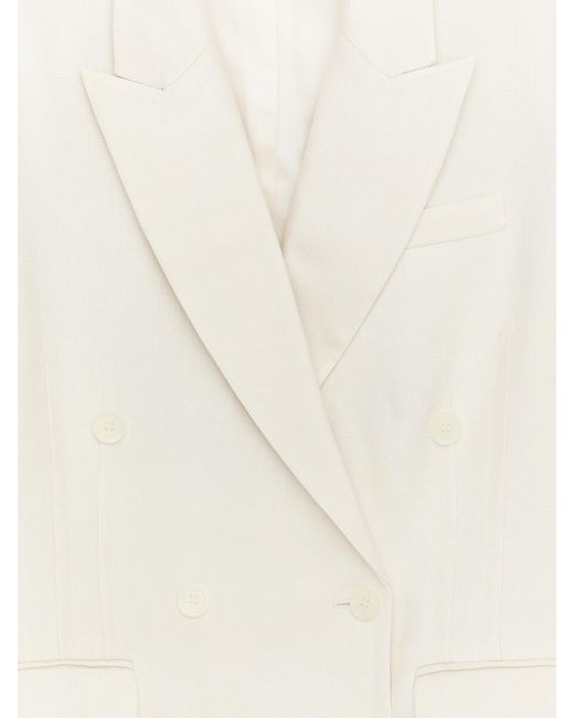 ARKET White Double-Breasted Blazer