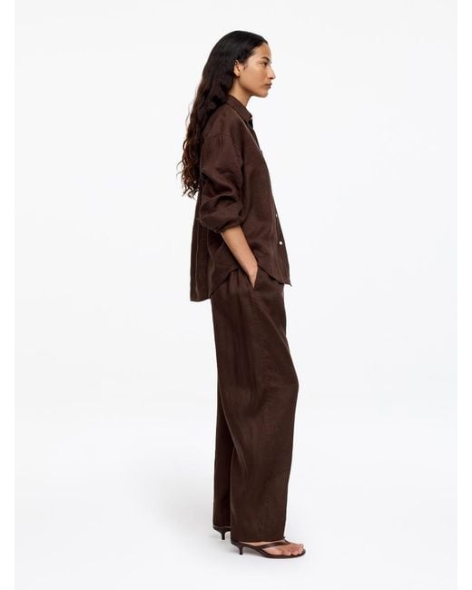 ARKET Purple Barrel Linen Trousers