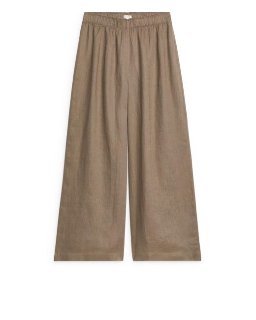 ARKET Natural Wide Linen Trousers