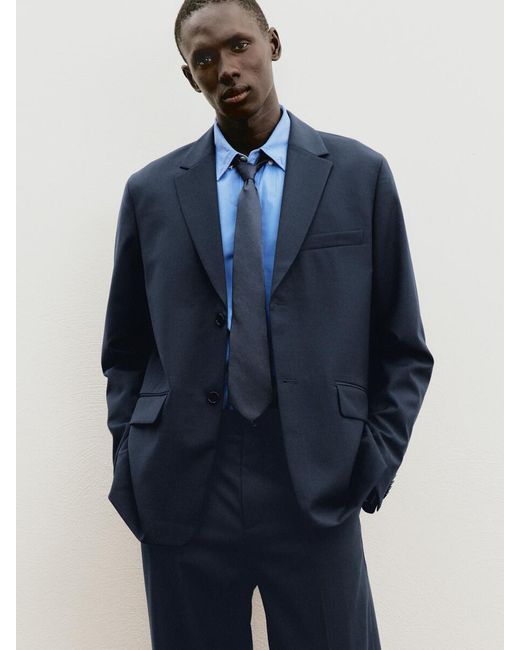 ARKET Blue Regular Lightweight Wool Trousers for men