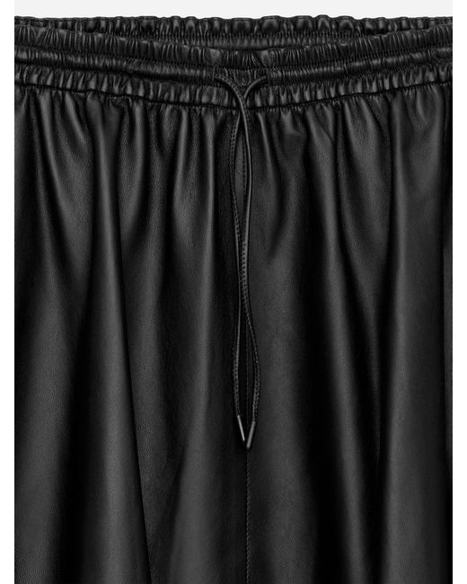 ARKET Black Barrel Leather Skirt
